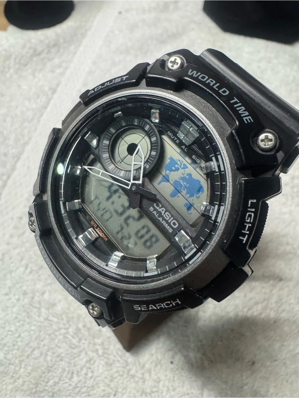 Casio Black Digital-Analog World Time Watch
